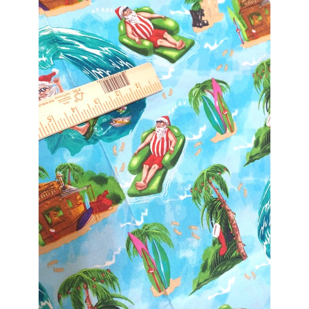 Surfing Santa Christmas Sewing Craft Cotton Fabric 1 Pc 20